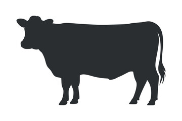 Cow farm animal silhouette isolated on transparent background