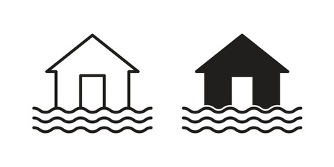 House flood icon designs collection for mobile, ui, web.