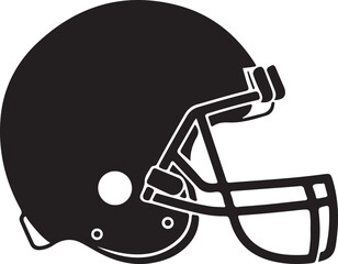 American Football Helmet Silhouette On Transparent Backdrop