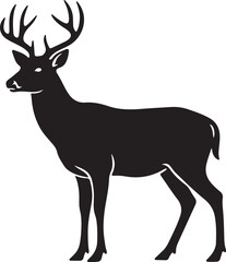 Deer Silhouette Icon: Vector Art Illustration of Stag