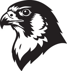 Falcon Head Silhouette Illustration on Transparent Background