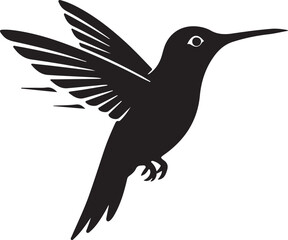 Hummingbird Silhouette Vector Illustration Flying Design