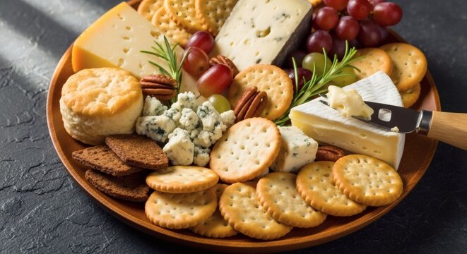 Elegant Cheese Board Displaying Variety of Gourmet Cheeses and Accompaniments