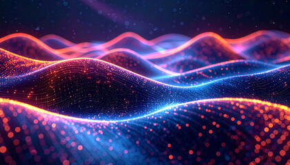 Glowing Digital Waves