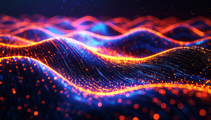 Glowing Digital Waves