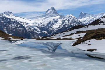 lake bachalpsee in swiss alps