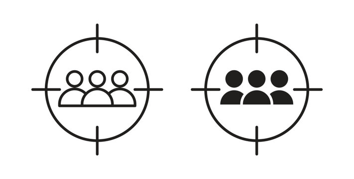 Focus group icon symbol. Vector EPS 10. line and glyph icon
