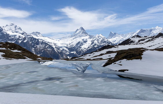 lake bachalpsee in swiss alps