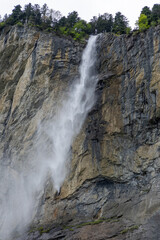 lauterbrunnen waterfall in swiss alps