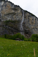 lauterbrunnen waterfall in swiss alps