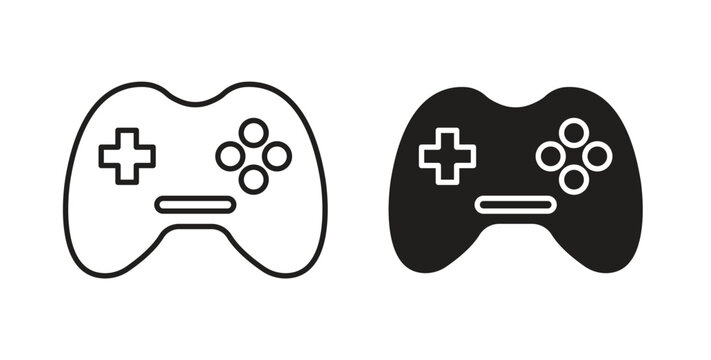 Game controller icon symbol. Vector EPS 10. line and glyph icon