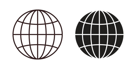 Globe icon symbol. Vector EPS 10. line and glyph icon