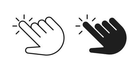 Hand click icon symbol. Vector EPS 10. line and glyph icon