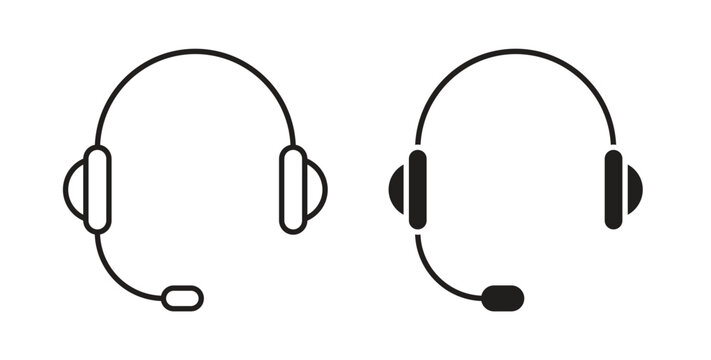 Headphone icon symbol. Vector EPS 10. line and glyph icon