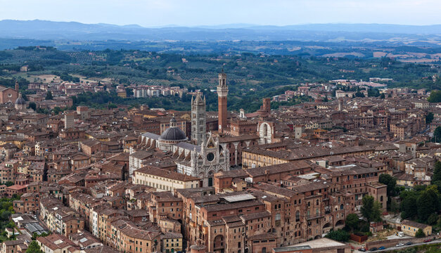 Siena Cathedral Aerial View - Siena, Italy