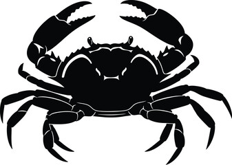 Crab silhouette illustration simple black and white design for creative projects