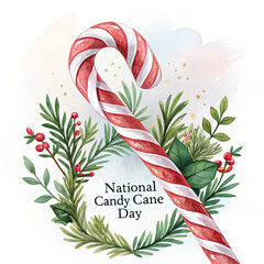 Festive Candy Cane Celebration, National Candy Cane Day Sweet Traditions, Holiday Peppermint Treat Magic, Red and White Candy Joy, Winter Candy Cane Delight