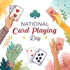 National Card Playing Day Celebration, Card Game Party Fun, Family Card Night Festivities, Classic Card Games Tribute, Playing Cards Holiday Event