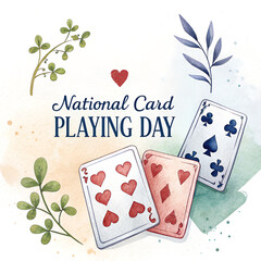 National Card Playing Day Celebration, Card Game Party Fun, Family Card Night Festivities, Classic Card Games Tribute, Playing Cards Holiday Event