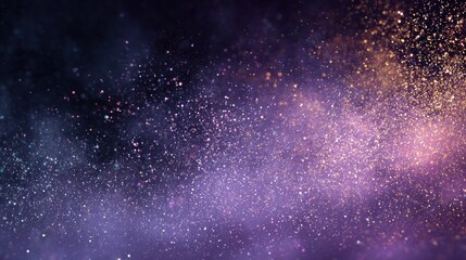 Fototapeta premium Abstract space background with sparkling dust and purple hues