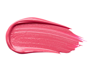 textured abstract pink color paint stroke isolated on transparent background, png