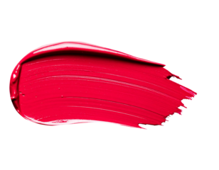 textured abstract raspberry color paint stroke isolated on transparent background, png