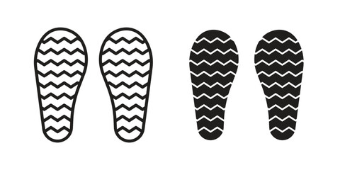 Footprint icon doodle set. editable outline stroke vector eps