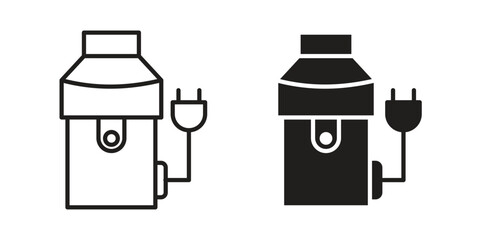 Garbage disposal icon doodle set. editable outline stroke vector eps