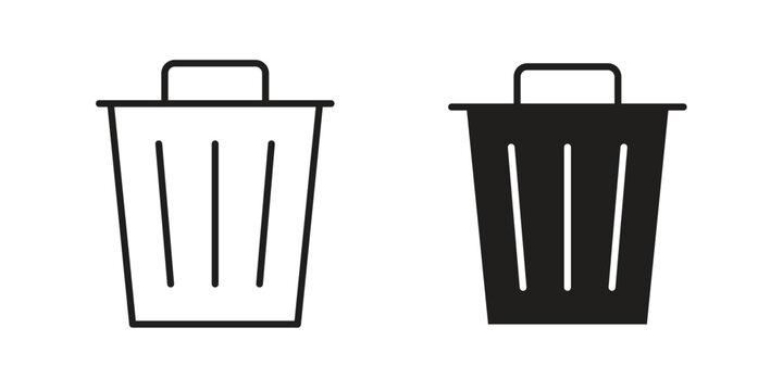 Garbage icon doodle set. editable outline stroke vector eps