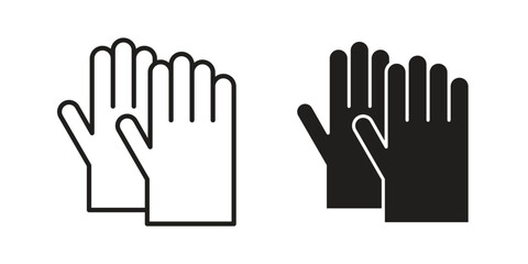 Obraz premium Gloves icon doodle set. editable outline stroke vector eps