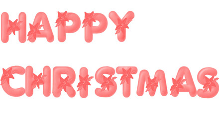 Festive happy christmas text in red with dripping effect for holiday celebrations on transparent background