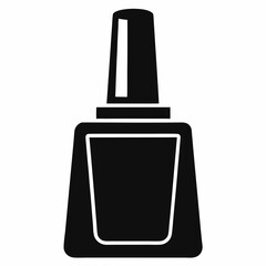 nail polish bottle icon black and white silhouette