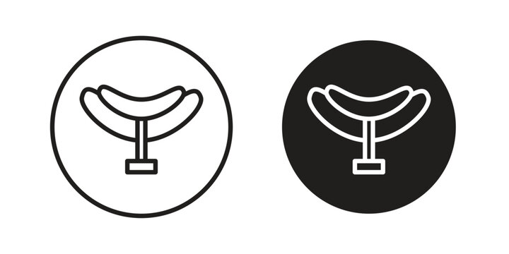 Horse saddle icon doodle set. editable outline stroke vector eps