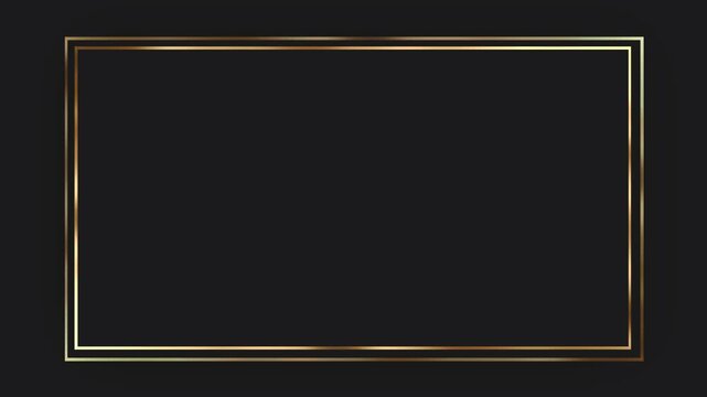 Double gold frame on dark grey background.