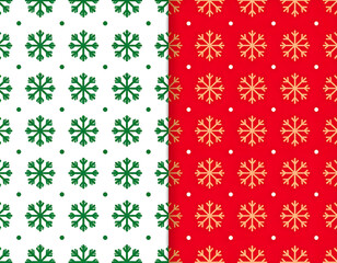 Festive Snowflake Seamless Patterns