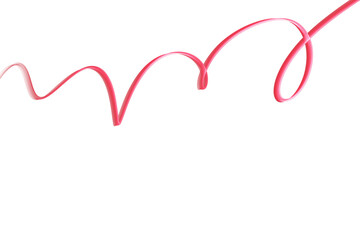 Abstract 3D Rendered Smooth Pink Curvy Line or Dynamic Wavy Wire with Transparent Background