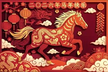 Fototapeta premium chinese new year horse