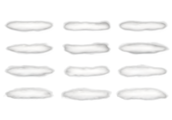 Low Lying Ground Fog Layers and Mist Sheets Monochrome White Grey Isolated on Transparent Background PNG