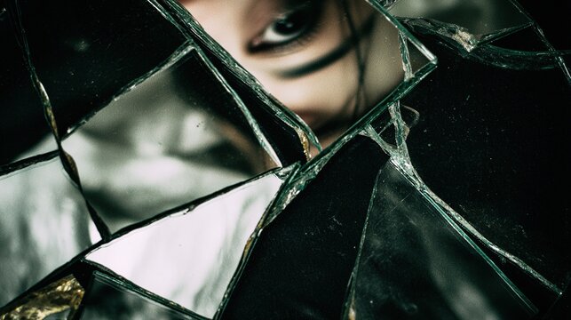 incivility. Broken mirror fragments reflecting multiple faces, symbolic of fractured trust and impossible reassembly. wellbeing guides.