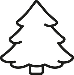 Christmas tree icon. Linear silhouette. Vector illustration. Line style.