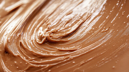 Smooth smear of rich creamy nut butter spread across a clean surface highlighting its velvety texture warm color and appetizing shine evoking comfort natural flavor and wholesome indulgence
