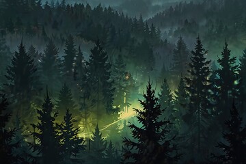 forest in the morning