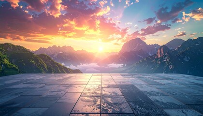 sunrise in the mountains