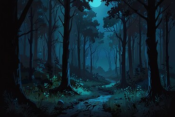 night forest in the forest