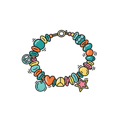 Colorful beaded bracelet with charms in playful design  
