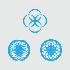 A simple set of four decorative vector snowflakes for winter and holiday design