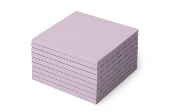 Pink sticky notes stack for office memo, reminder, or important message concepts on transparent background