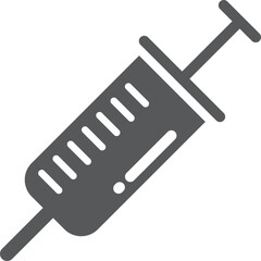 A black and white image of a syringe
