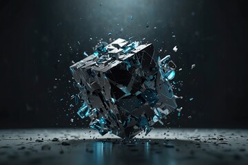 Cube collide splash material background