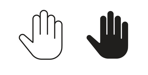 Obraz premium Hand icon with glyph and line. black vector icons for Web UI